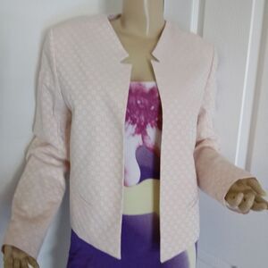 NEW  Dressy open front cropped rose blazer